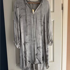 River + Sky Silver Tunic 3/4 Sleeve Relaxed Dress